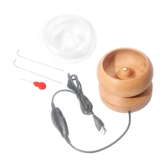 Milageto Electric Bead Spinner Bead Bowl Beads Loader Easy to Use USB Automatic Wood Bowl