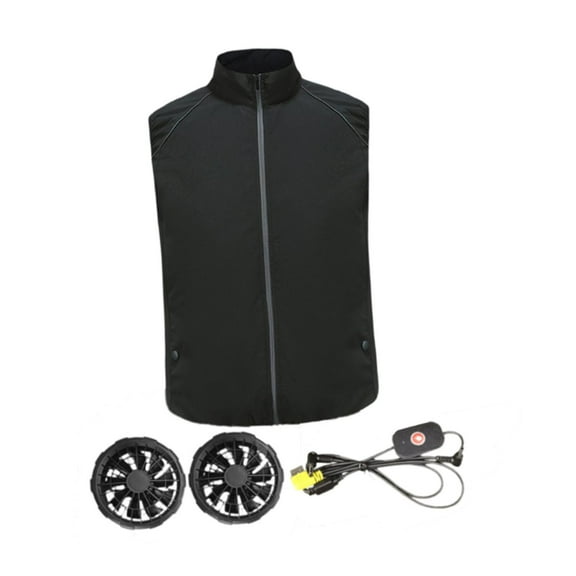 Milageto Fan Cooling Vest Breathable Work Jacket Fan Vest for Running Fishing Camping M
