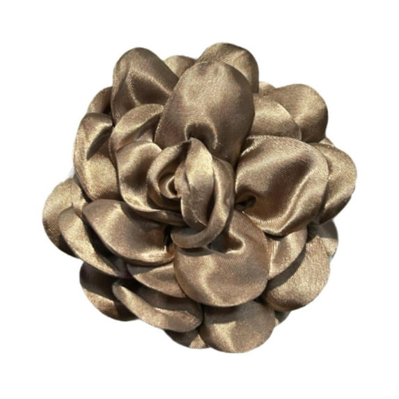 Milageto Flower Brooch Large for Women Flower Hair Clip for Banquet Dress Party Khaki