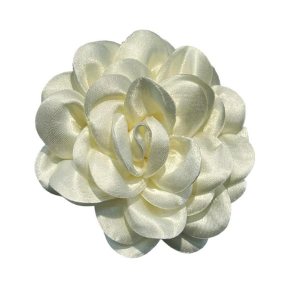 Milageto Flower Brooch Large for Women Flower Hair Clip for Banquet Dress Party White