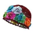 thumbnail image 1 of Milageto Flower Crochet Casual Hollow Skull Cap for Party Outdoor Shopping Red, 1 of 8
