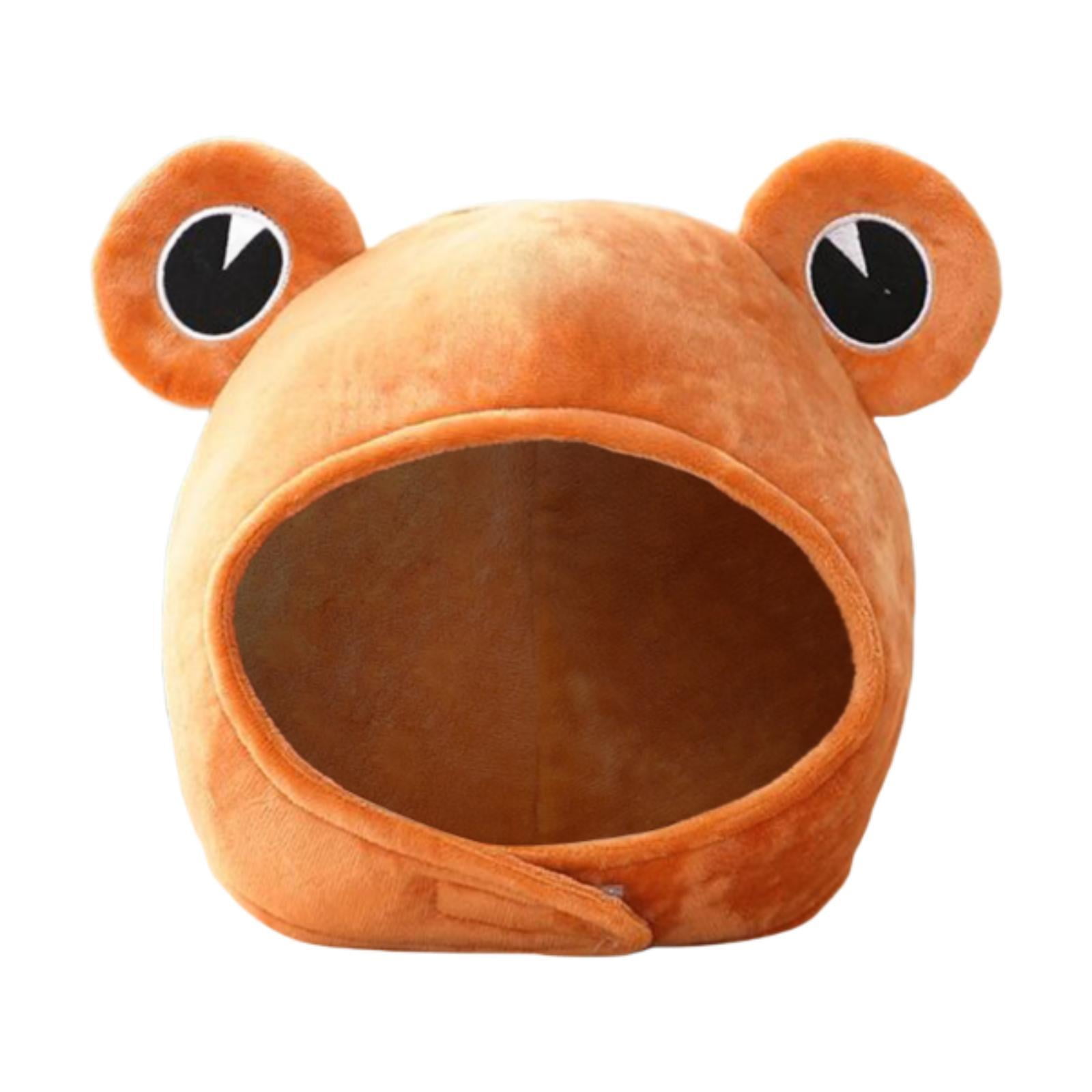 Milageto Frog Plush Hat Photography Props Warm Headwear Animal Headgear ...