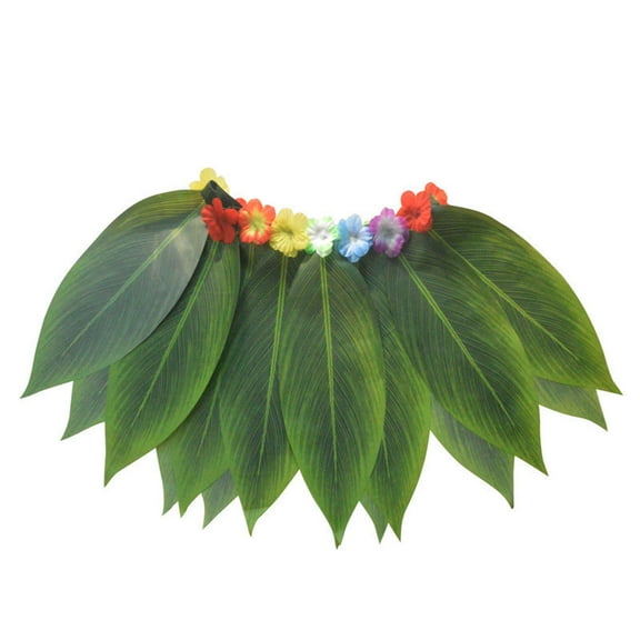 Milageto Grass Skirt Dancing Hawaiian Leaf Skirt for Beach Festival Stage Leaf Skirt