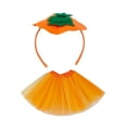 thumbnail image 1 of Milageto Halloween Pumpkin Headband with Skirt Cute for Cosplay Role Playing Carnival Style A, 1 of 8
