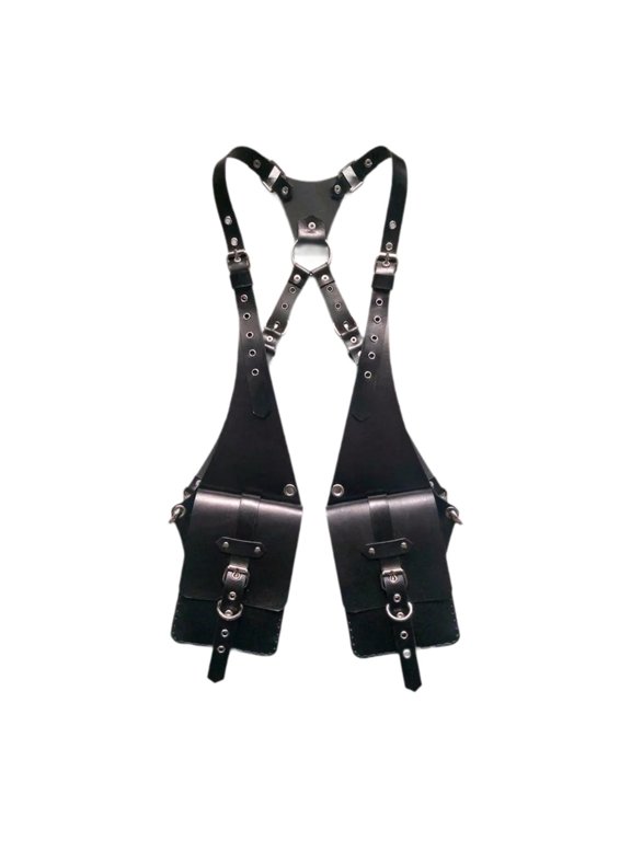 Hide Underarm Shoulder Bag Vest Backpack for Running Medieval Outdoor Sports Black
