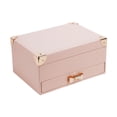 thumbnail image 1 of Milageto Jewelry Box 2 Tier Women Jewelry Organizer Display for Earrings Pendant Pink, 1 of 8