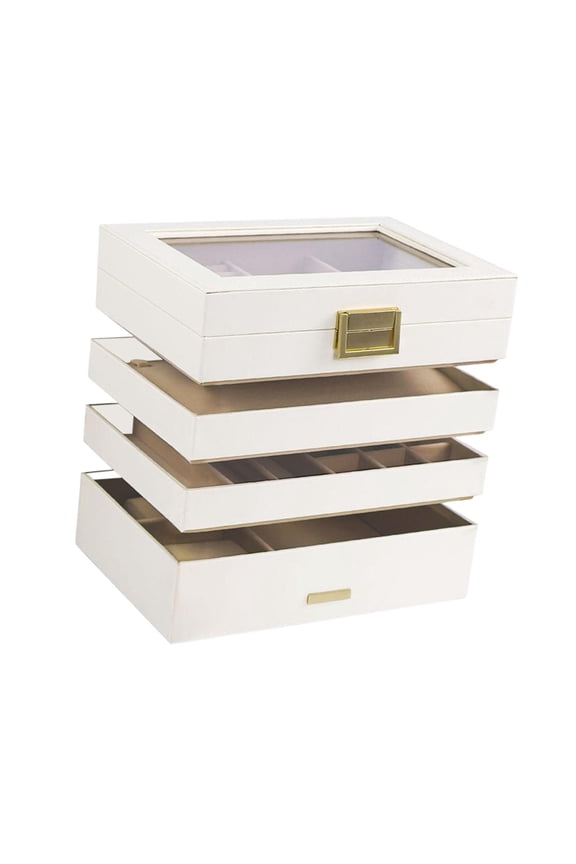 Jewelry Box Elegant Versatile Jewelry Organizer for Pendants Rings Bracelets White