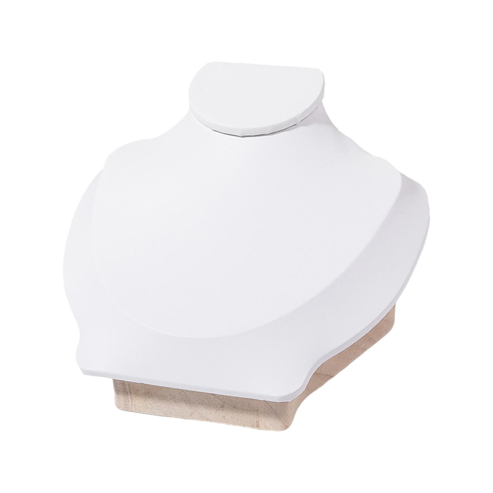Milageto Jewelry Bust Wood Display Necklace Mannequin for Retail Stores Women Bedroom White