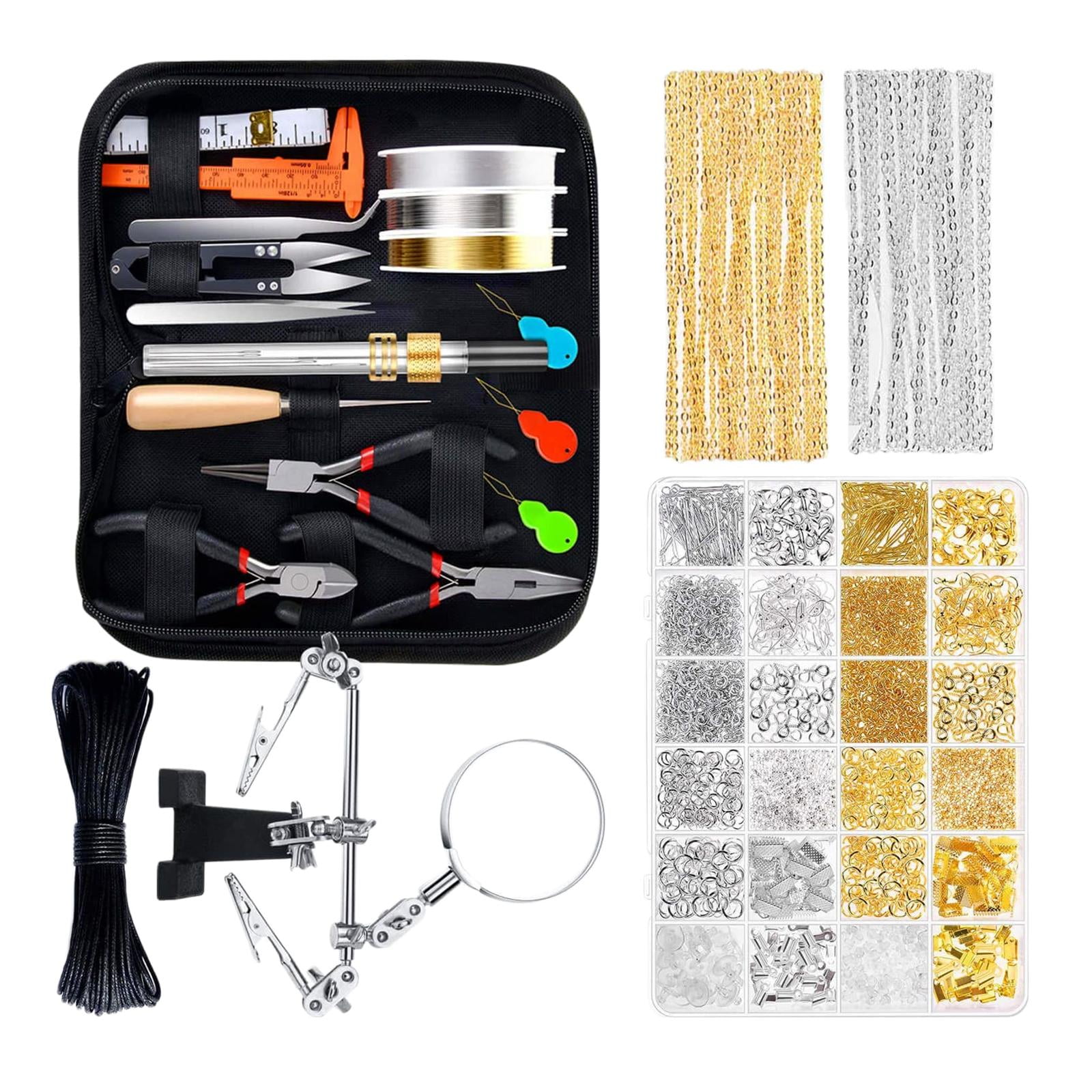 Milageto Jewelry Making Kit Earrings Findings DIY Craft Supplies Black Pliers