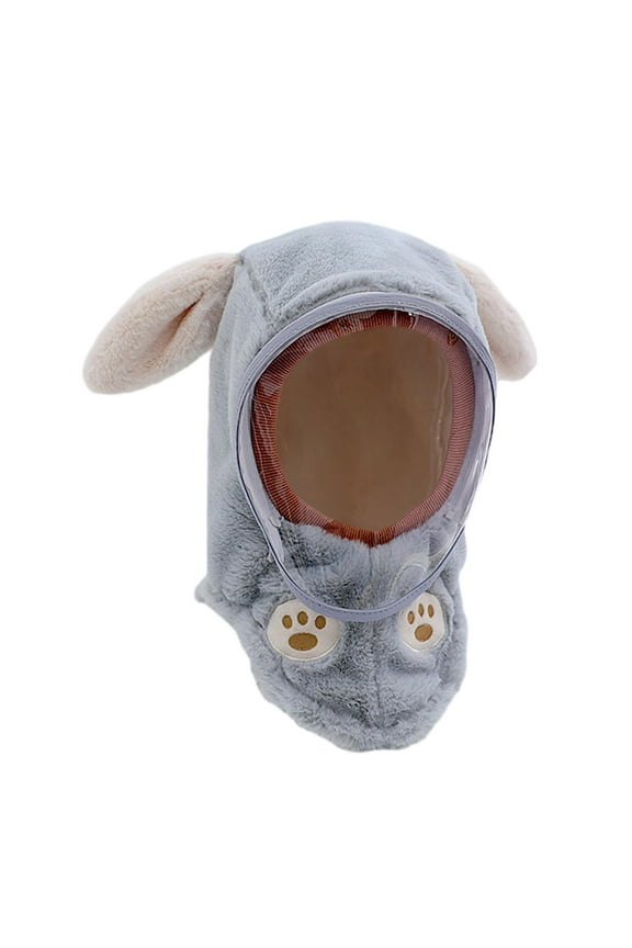 Kids Winter Hat Windproof Balaclava Face Cover for Boys Girls Cycling Skiing Rabbit Ears Blue