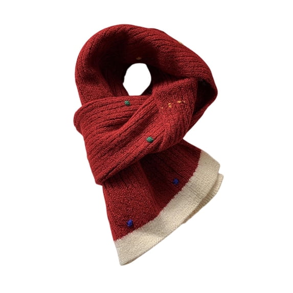 Milageto Knit Scarf for Women Trendy Comfortable Shawl Wrap for Dating Outdoor Sports Red