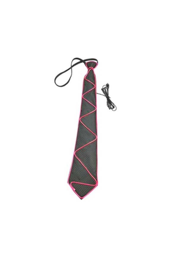 Light up Neckties Novelty Neon Costume Accessory Suspenders Glow in The Dark for Pink