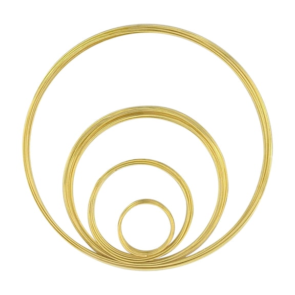 Milageto Memory Wire Jewellery Wire 0.6mm 20mm 38mm 55mm 90mm Multiple Loops Thin Beading Gold