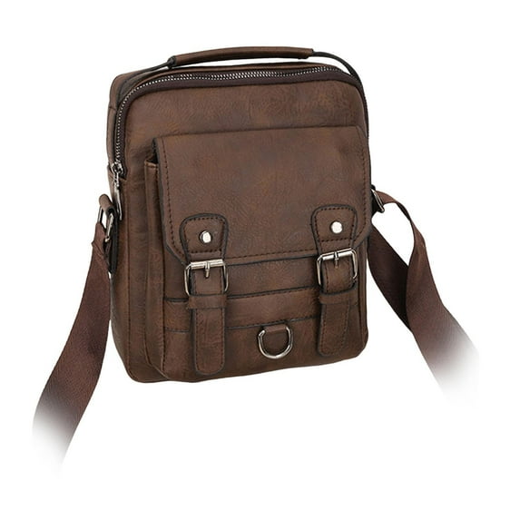 Milageto Men Shoulder Bag Fashion Storage Bag Crossbody Bag for Work Outdoor Business Deep Brown
