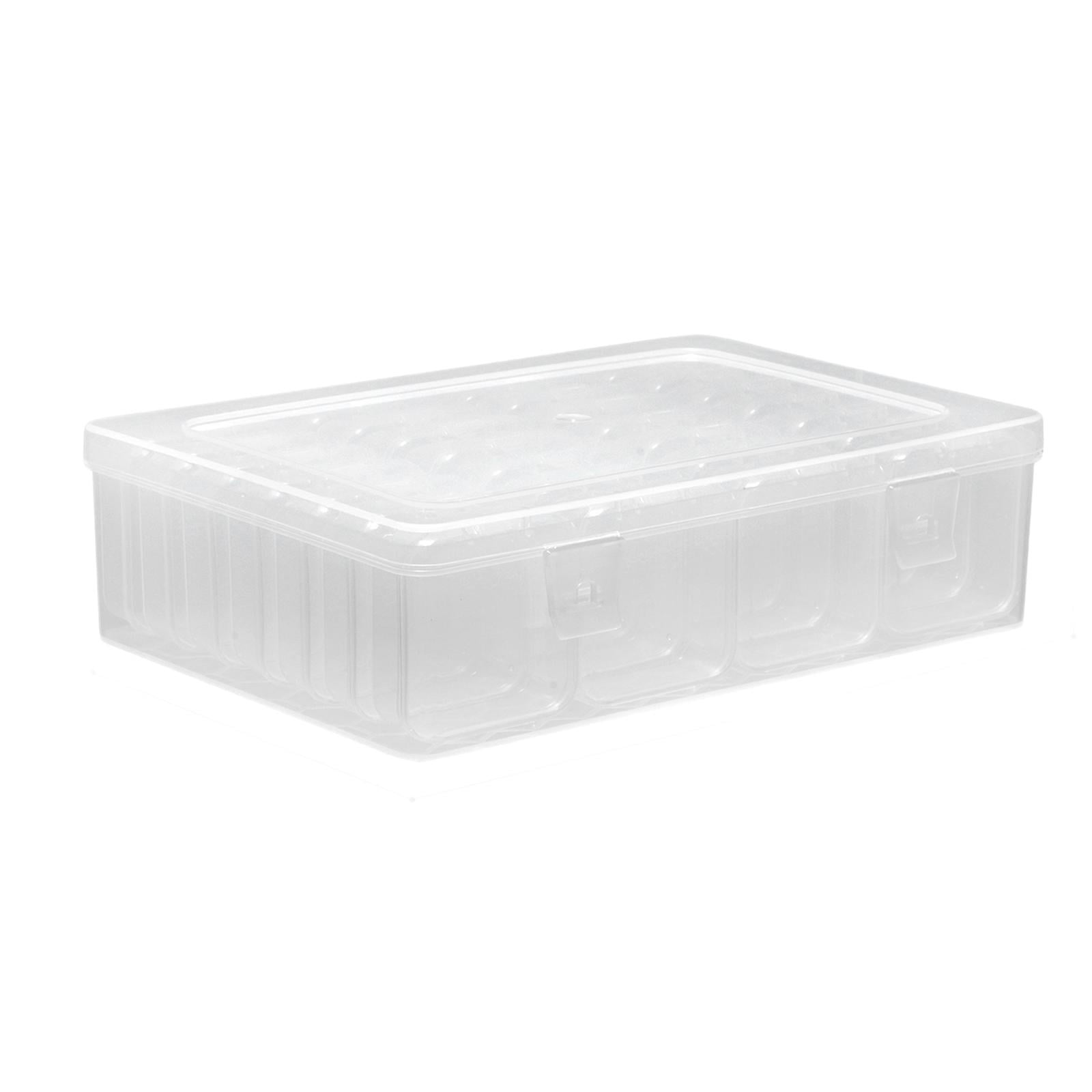 Milageto Mini Carry Case Transparent Container Beads Small Bead Storage Organizer Box 21.8cmx15cmx5.8cm
