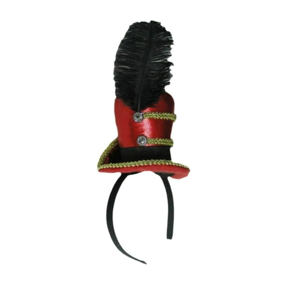 Milageto Mini Top Hat Headband Decor Headdress for Festivals Party Supplies Cocktails Red