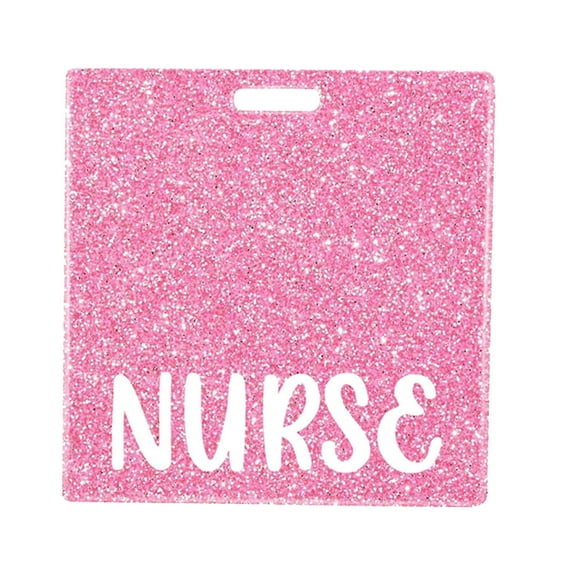 Milageto Nurse Badge Card Holder Decorative 3.3inchx3.2inch Nursing Accessories Pink