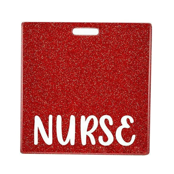 Milageto Nurse Badge Card Holder Decorative 3.3inchx3.2inch Nursing Accessories Red