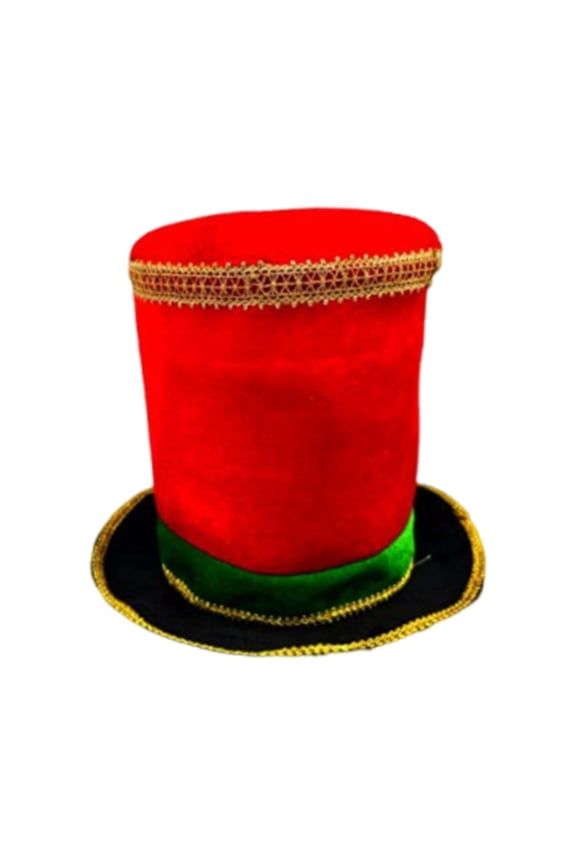 Nutcracker Hat Carnival Christmas Soldier Costume for Mardi Gras Xmas Band Major Red