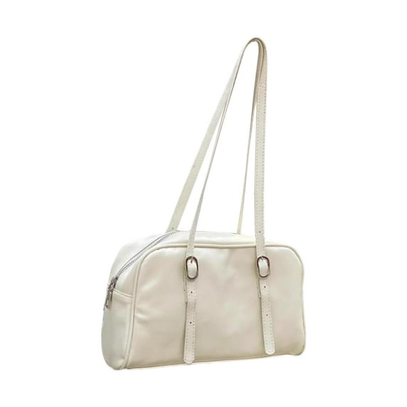 Milageto PU Leather Women's Shoulder Bag Handbag Tote Bag Female Fashion Underarm Bag White