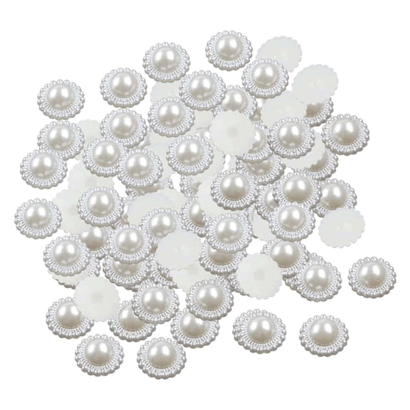 Milageto Pearl Buttons Rhinestone Embellishment for Clothing Wedding Home Decoration Bags 12mm