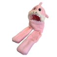 thumbnail image 1 of Milageto Plush Hat Scarf Gloves Cartoon Windproof Hooded Hat for Kids Playing Camping Pink, 1 of 8