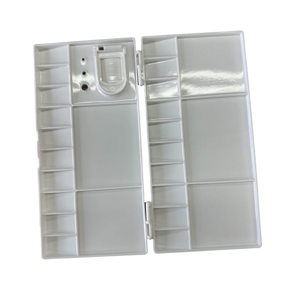 Milageto Pro Art Large Folding Palette Box Water Color Paint Palette Box 20 Wells Cover Lid Opens Flat Paint Tray Thumb Hole For Art Painting Color Mixing