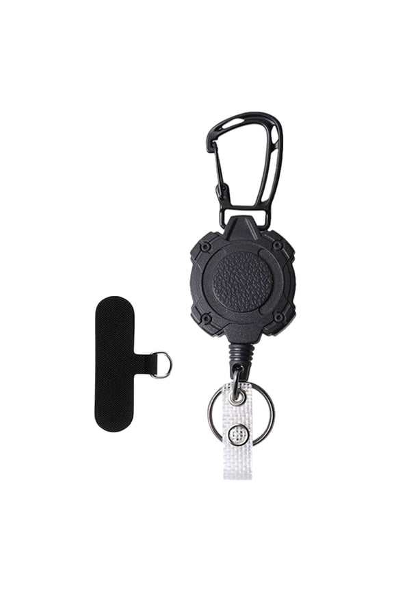 Retractable Keychain with Phone Tether Carabiner Badge Holder for Traveling Style D