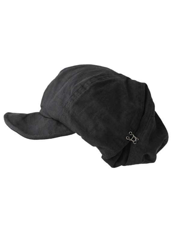 Retro Design Beret Hat for Women Accessory Lightweight Breathable Adjustable Fit Grayish Black