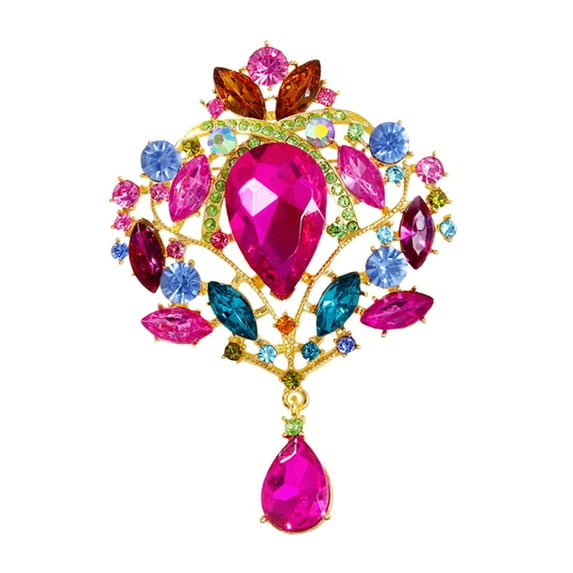 Milageto Rhinestones Brooches Jewelry Fashion Decorative Pin for Skirt Shirt Cardigan Colorful