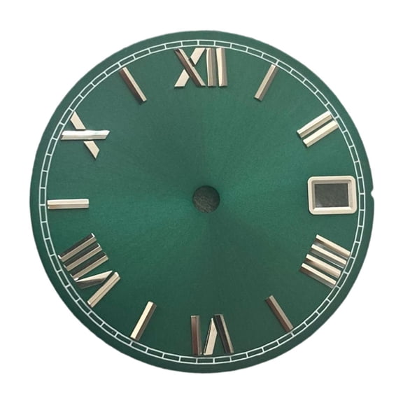 Milageto Roman Numerals Dial 28.5mm Easily Install Directly Replace for NH35 Movement Green