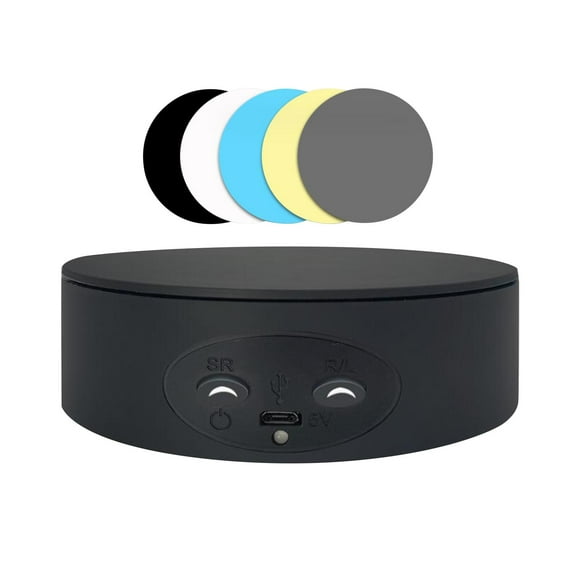Milageto Rotating Display Stand Dia 13cm Rotary Turntable for Watches Figures Jewelry Black