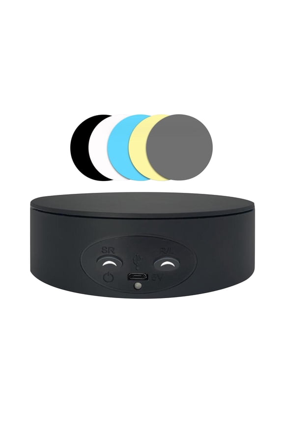 Rotating Display Stand Dia 13cm Rotary Turntable for Watches Figures Jewelry Black