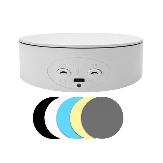 Milageto Rotating Display Stand Dia 13cm Rotary Turntable for Watches Figures Jewelry White