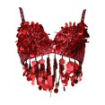 thumbnail image 1 of Milageto Sequin Crop Top Clubwear Belly Dance Suit for Performance Nightclub Festival 36 Yards, 1 of 8