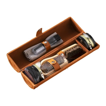 Milageto Shoe Care Kit Black and Colorless Cream for Men Women with Shoehorn Portable 10pcs Set