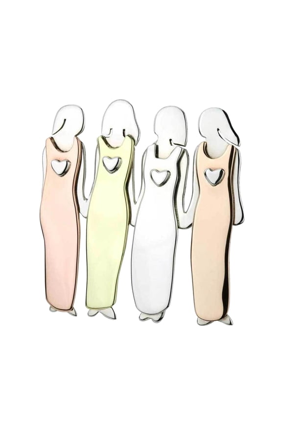 Sisters Brooch Cute Jewelry Birthday Gift Elegant Lapel Pin for Bag Tie Suit 4 persons