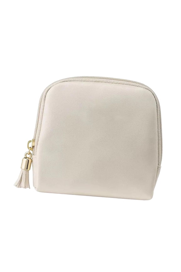 Small Travel Jewelry Case Zipper Closure Soft Lining Versatile Portable Jewelry Storage Bag for Rings Earrings Charms Bangles White
