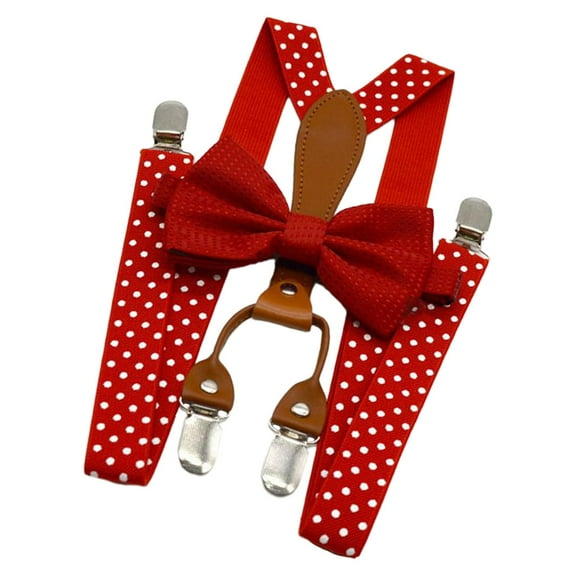 Milageto Suspender for Men Women Adjustable for Holidays Dance Costume Cosplay Red