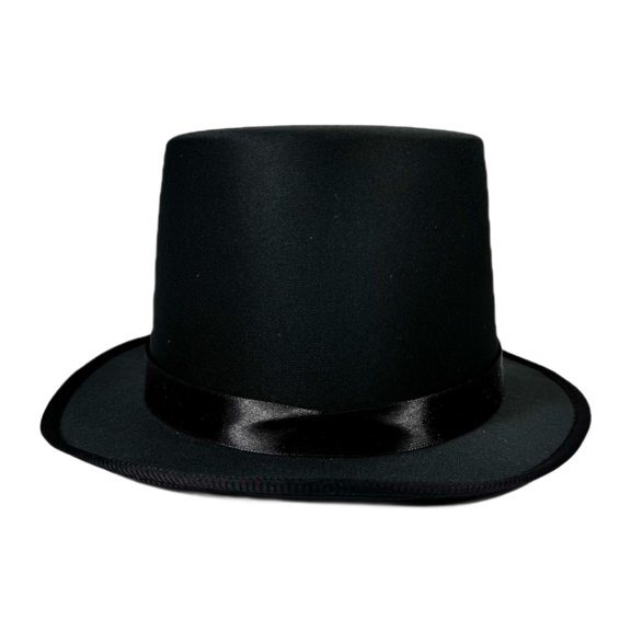 Milageto Top Hat Flat Top Funky Magician Hat for Stage Performance Nightclub Festival Black