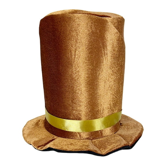 Milageto Top Hat Gentleman Costume Accessory Black Magician Butler Funny Magician Hat Brown