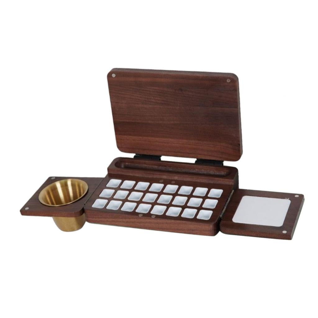 Milageto Watercolor Paint Box Accessories Craft with Mixing Area Travel Painters Handmade