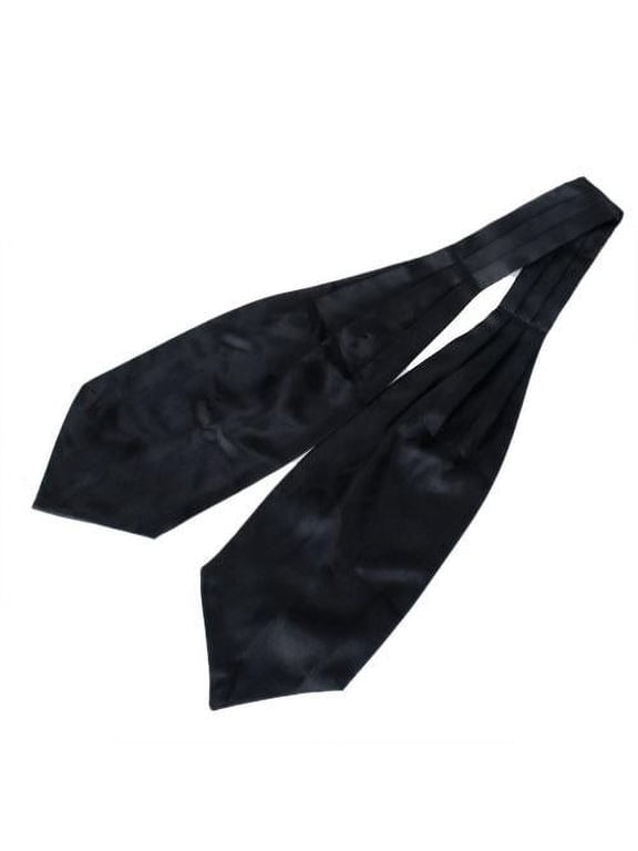 Wedding Ascot Cravat Necktie Scarf for Men - Black