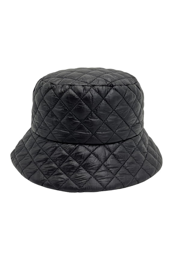 Winter Bucket Hat Down Cotton Comfortable Headwear Warm Hat for Adults Women Black