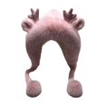 thumbnail image 1 of Milageto Women Antler Ears Hat Durable Plush Hat for Camping Shopping Outdoor Pink, 1 of 8