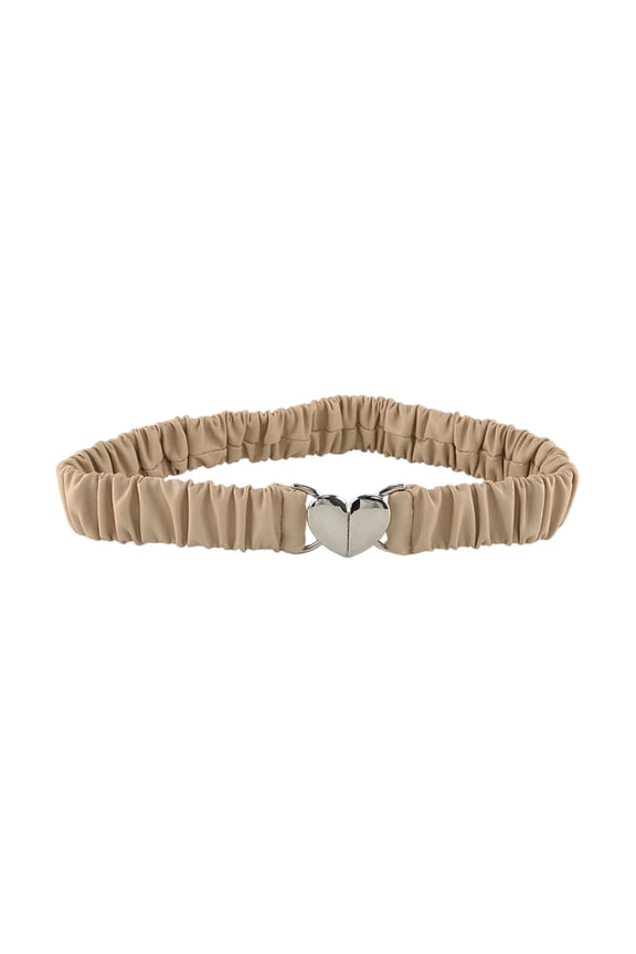 Women Elastic Waist Belt Elegant Lady Cummerband for Sweater Jacket Overcoat Apricot