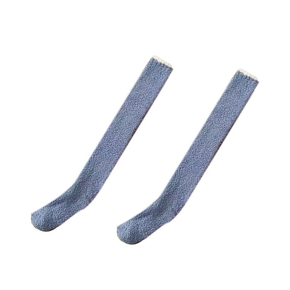 Milageto Women Knee High Socks over Knee Girls Long Stocking for Dorm Home Study Room Blue