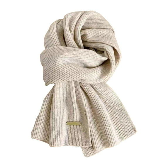 Milageto Women Men Scarf Anniversary Gift Comfortable Casual 150 cm Warm Winter Scarf Beige