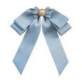 thumbnail image 1 of Milageto Women Pre Tied Bowknot Brooch Bead Bow Tie Brooch Pin for Blouse Shirts Coat Blue, 1 of 8