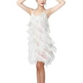thumbnail image 1 of Milageto Women Sequin Tassel Dress Dancewear Flapper Dress for Samba Cha Cha Cocktail XL, 1 of 7